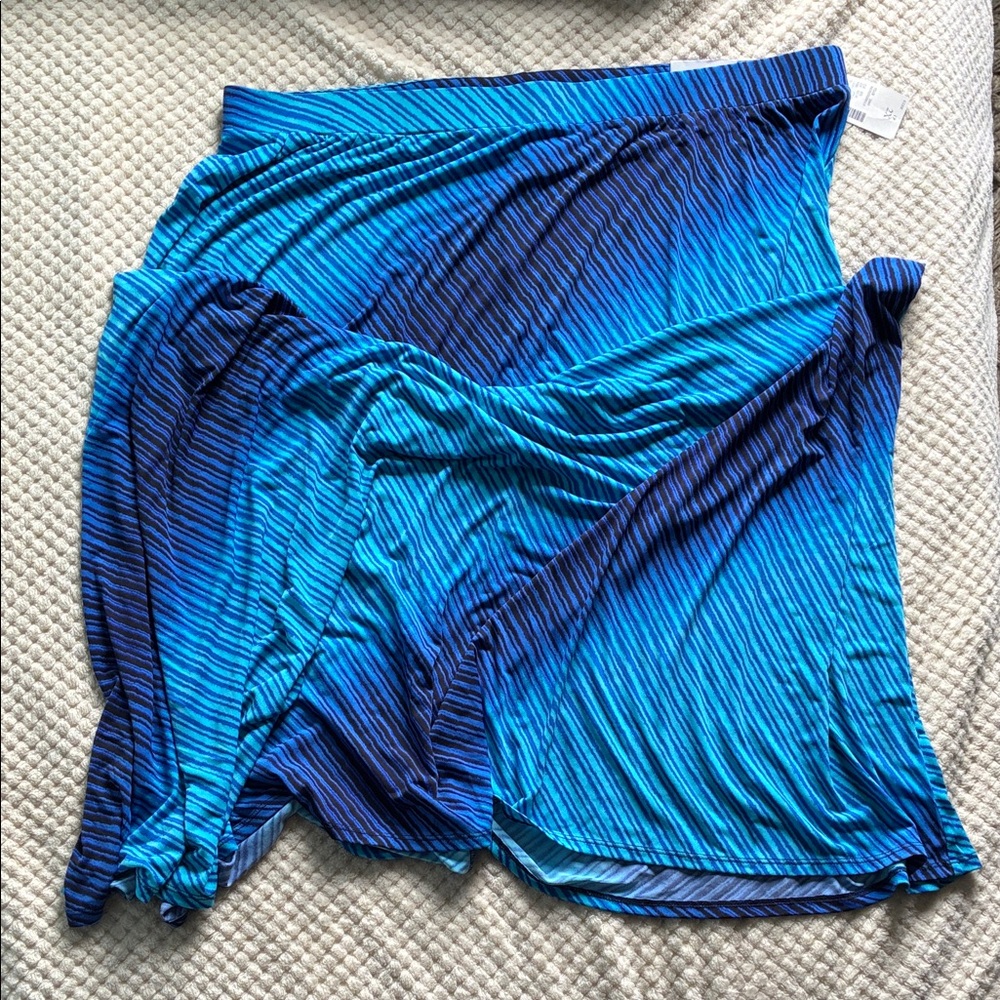 Catherine’s Stylish Blue Gradient stretch Maxi Skirt Brand New SWT Size2X-22/24W